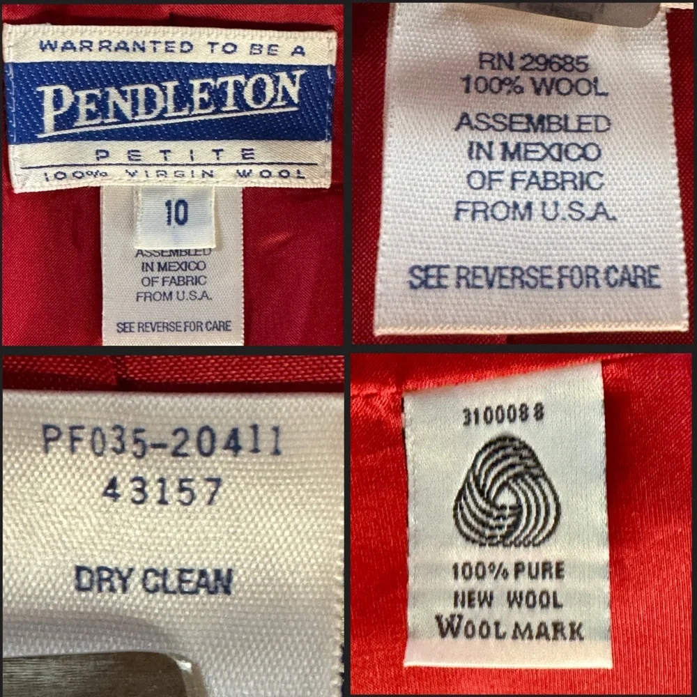 Pendleton Red Wool Blazer Fully Lined with Pockets (10P)